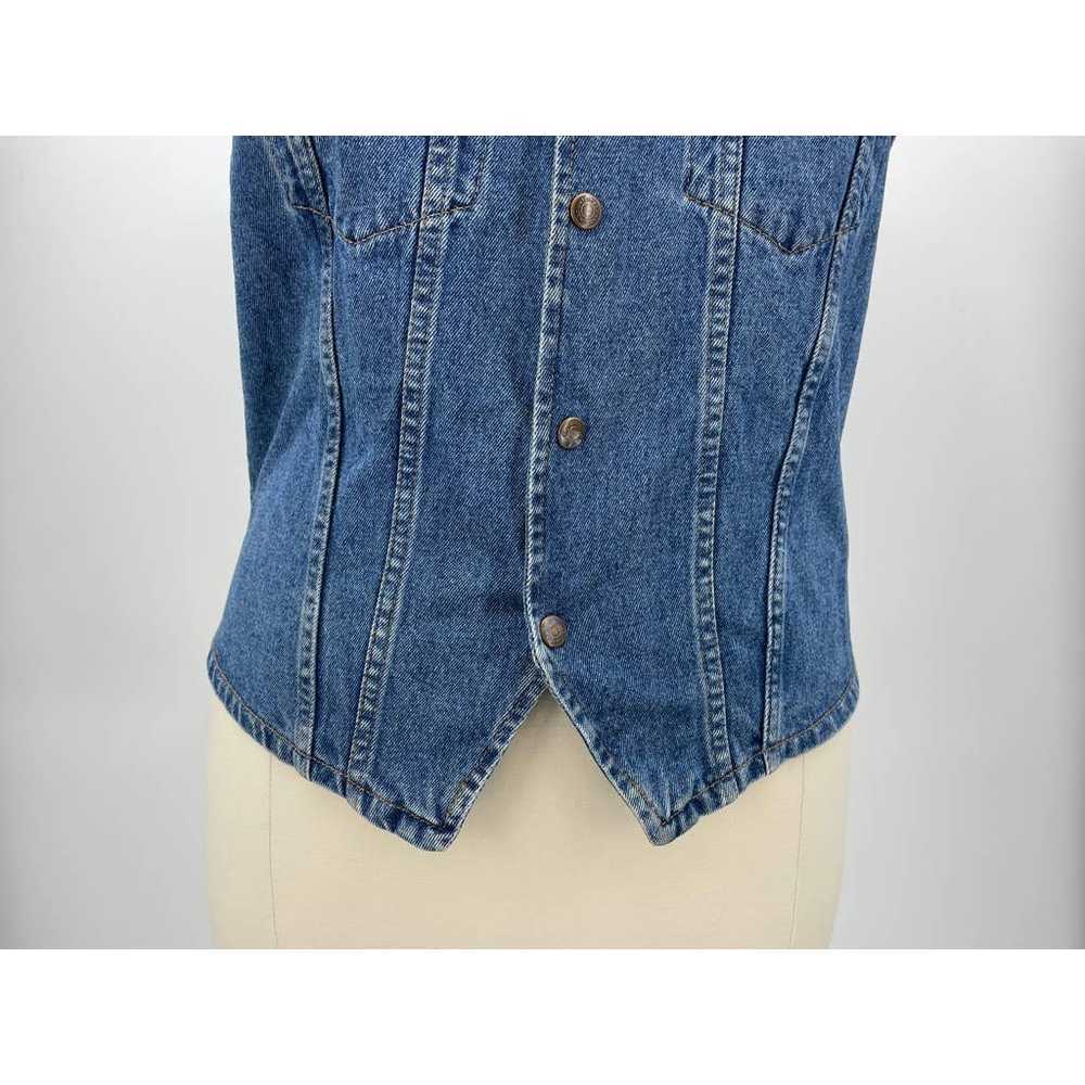 International Denim Vintage Embroidered Vest Wild… - image 7