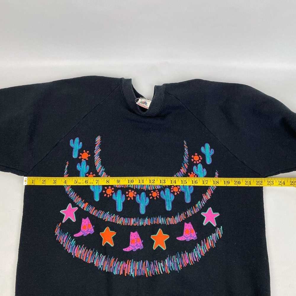 VTG 1980s XL Fruit of the Loom Black Crewneck Wes… - image 7