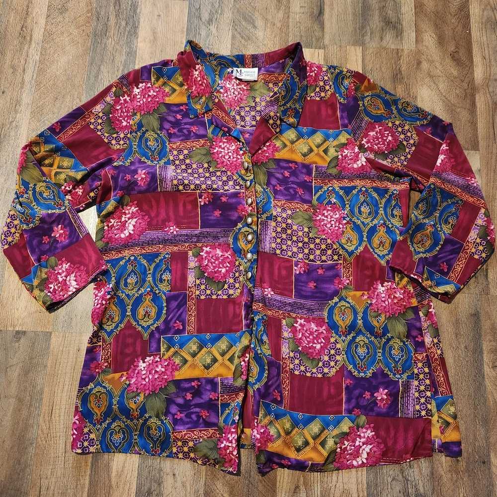 Boho plus size button-up - image 1