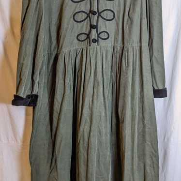 Vintage corduroy dress olive green - image 1