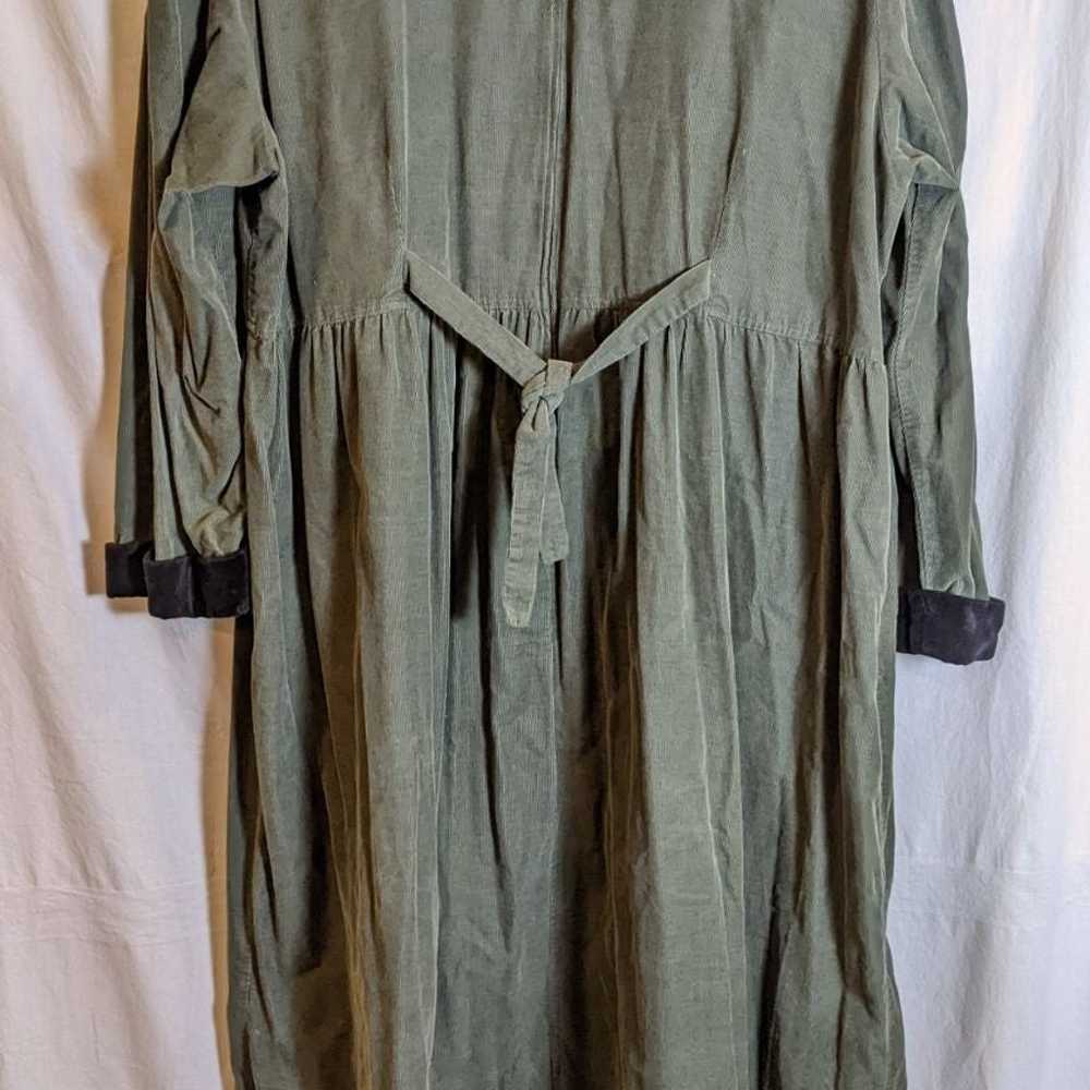 Vintage corduroy dress olive green - image 2