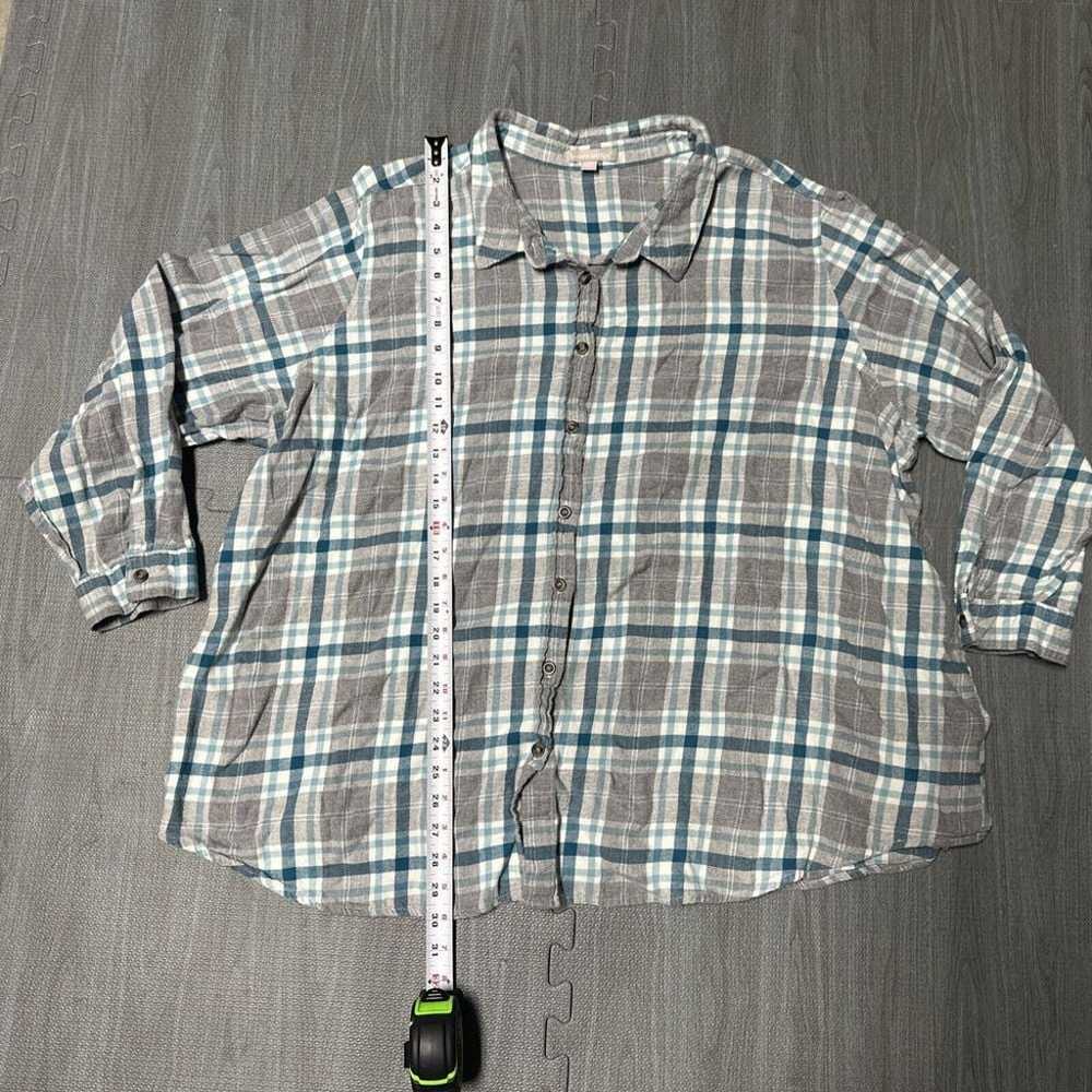 Woman Within Womens Classic Flannel Tunic Shirt S… - image 1