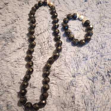 Beautiful Obsidian bracelet and necklace set - image 1