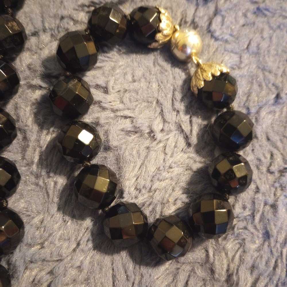 Beautiful Obsidian bracelet and necklace set - image 2