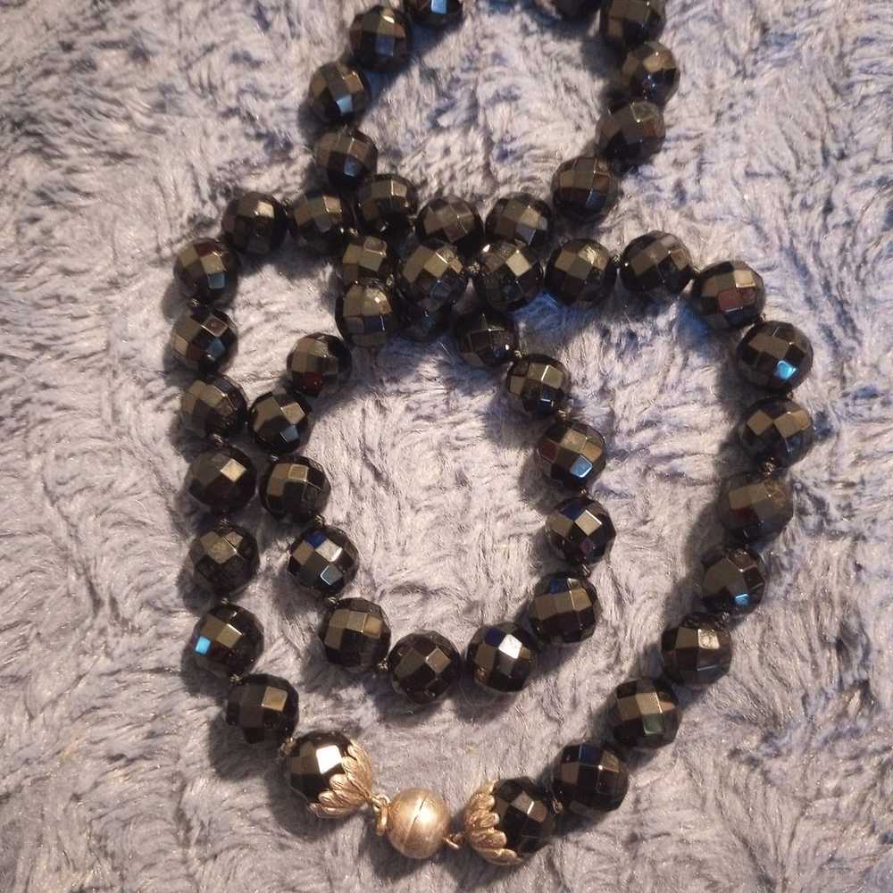 Beautiful Obsidian bracelet and necklace set - image 3