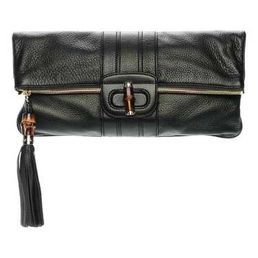 Gucci Bamboo leather clutch bag