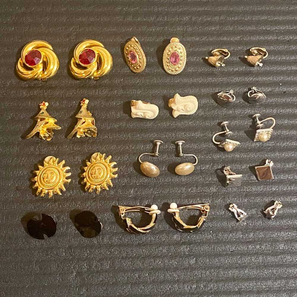 Lot of 13 Pairs Vintage Jewelry CLIP Earrings  Av… - image 1