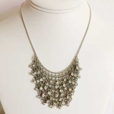 American Eagle Chain Mesh Rhinestone Bib Statemen… - image 1