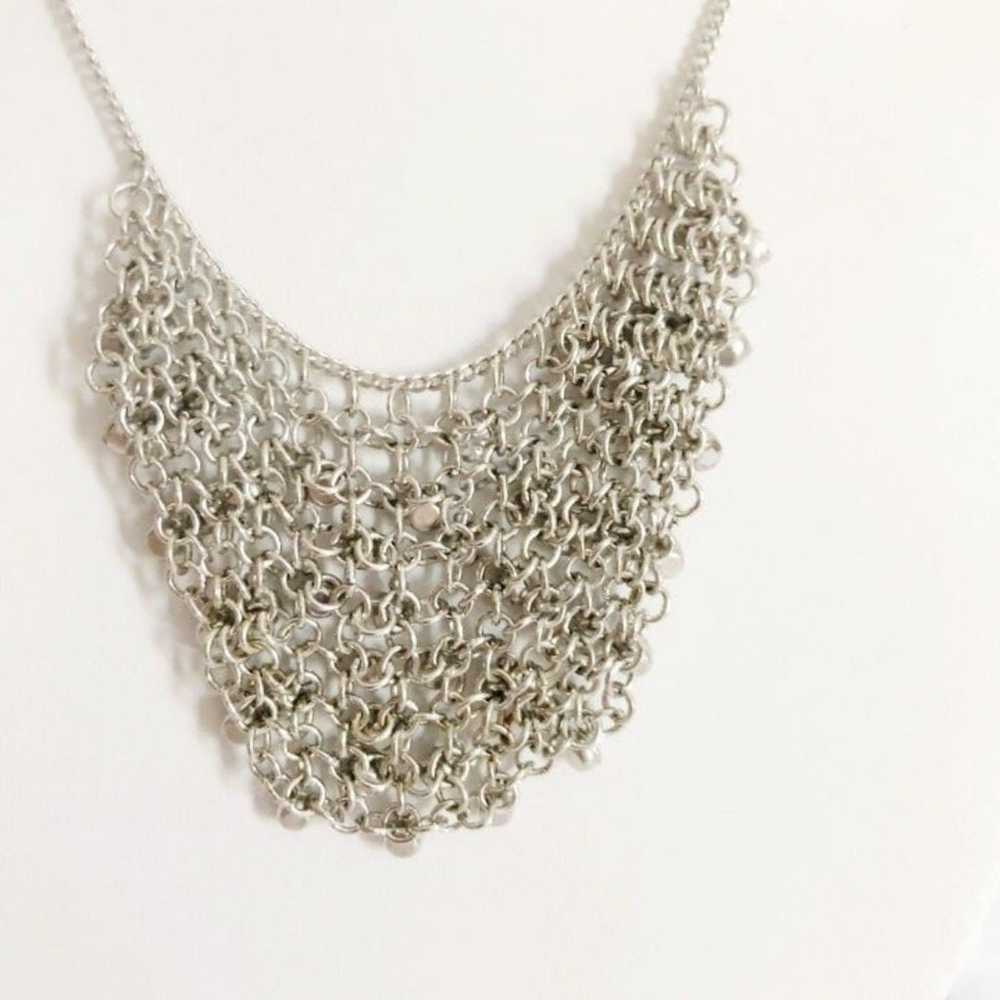 American Eagle Chain Mesh Rhinestone Bib Statemen… - image 3