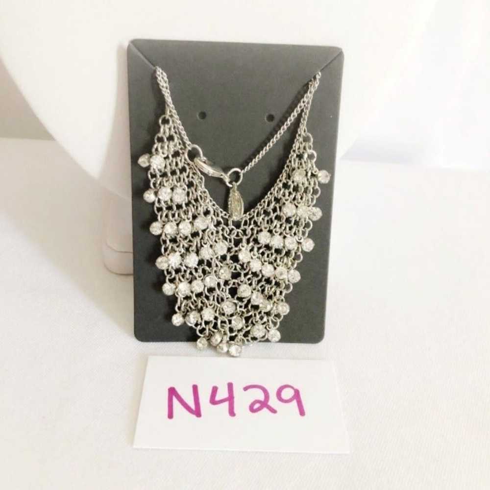 American Eagle Chain Mesh Rhinestone Bib Statemen… - image 5