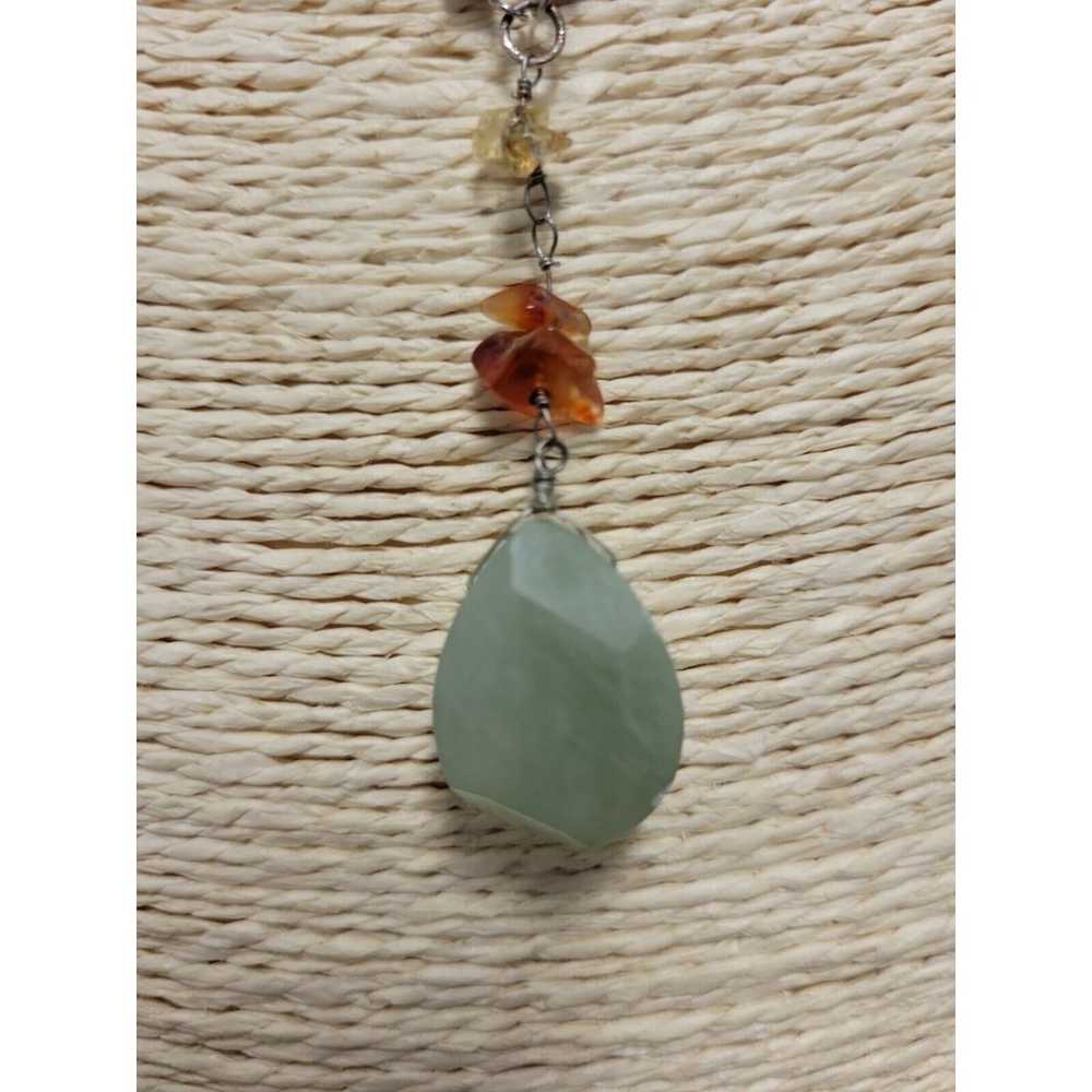 Vintage Wired Natural Gemstone Bead and Pendant Y… - image 2