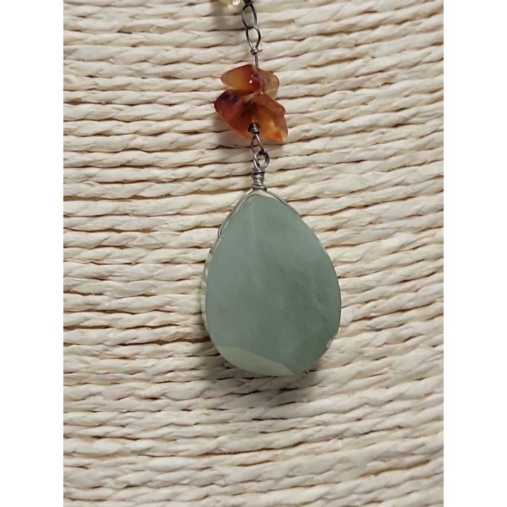 Vintage Wired Natural Gemstone Bead and Pendant Y… - image 8