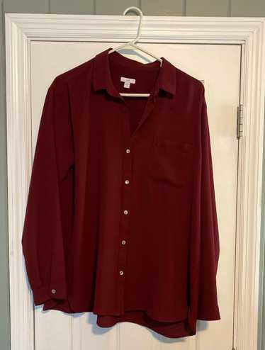 Tall Size J Jill Wine colored blouse 100% polyeste