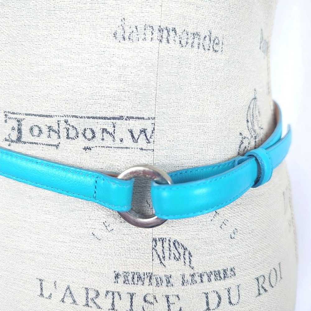 Womens Blue Leather Belt Medium - image 2