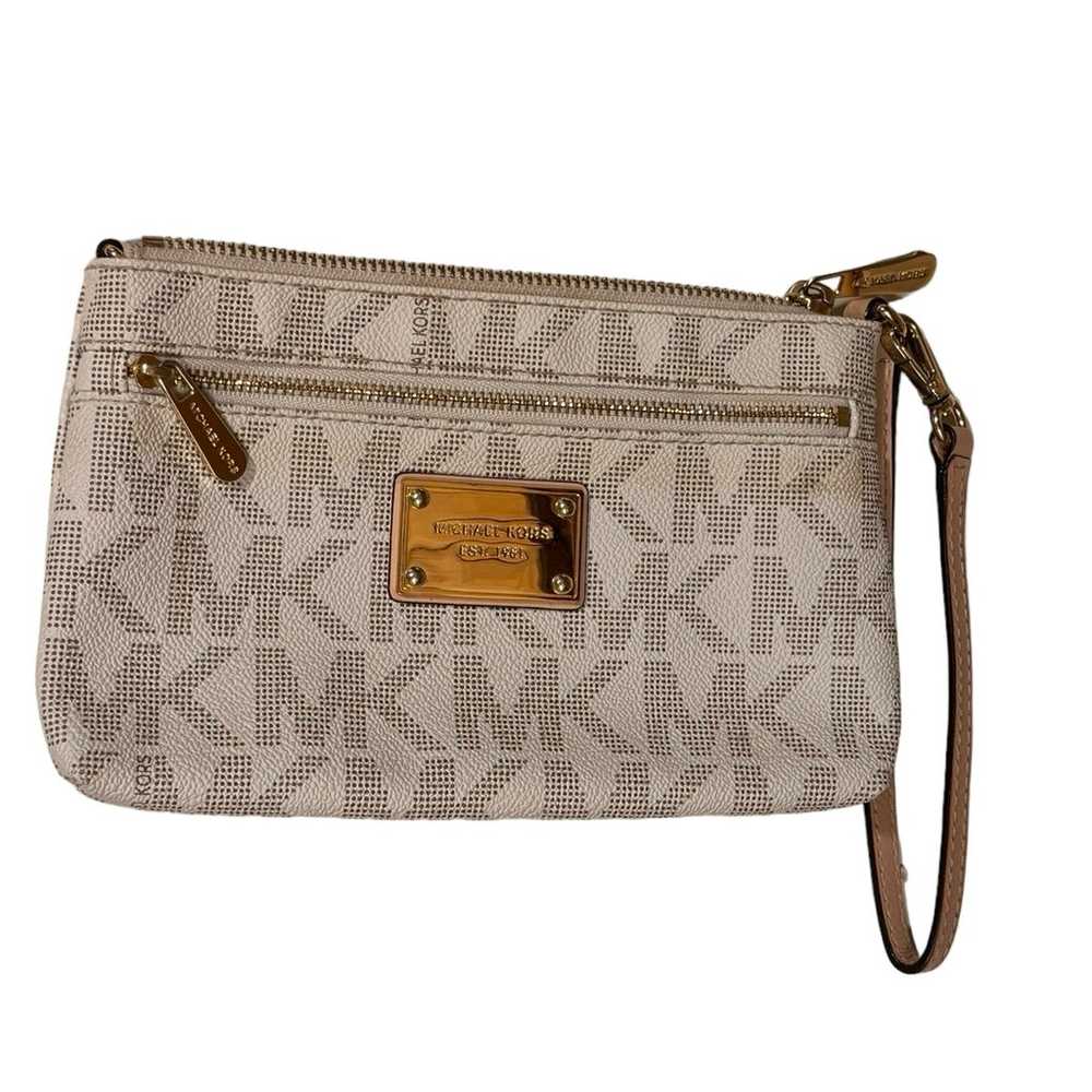 MICHAEL KORS MK Beige Jet Set Belt Bag Purse Zip … - image 1