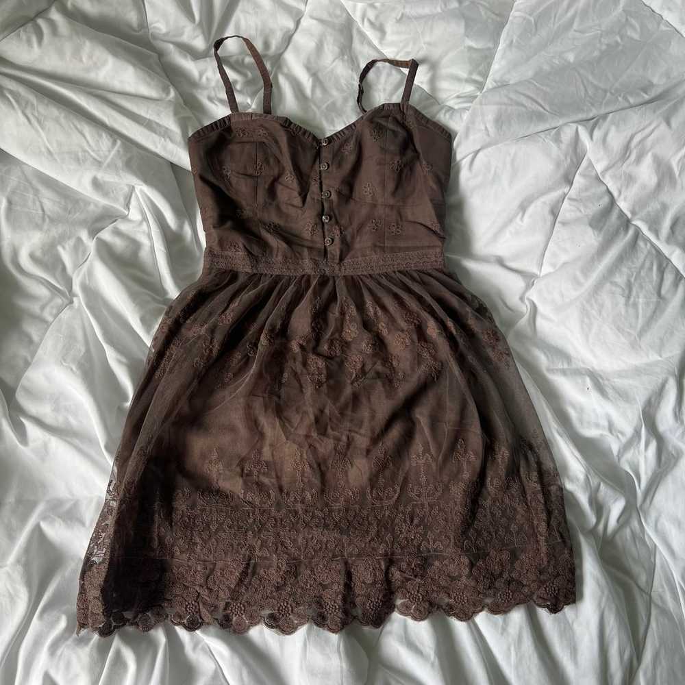 y2k brown lace dress  Brand: american eagle outfi… - image 2