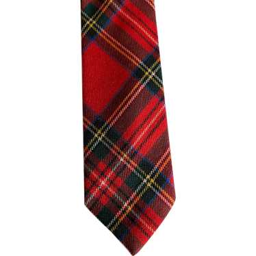 Vintage Pierre Cardin Tartan Plaid 100% Wool Neck… - image 1