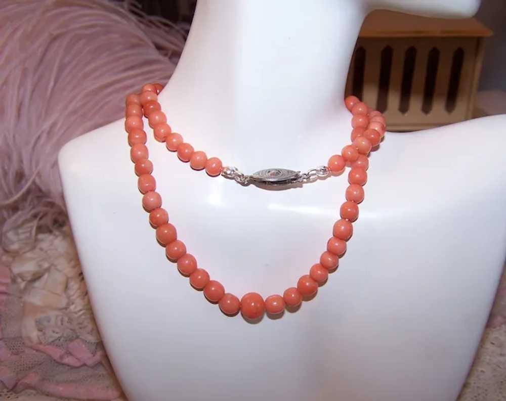 Antique Victorian 17" Orange Coral Graduated Bead… - image 5