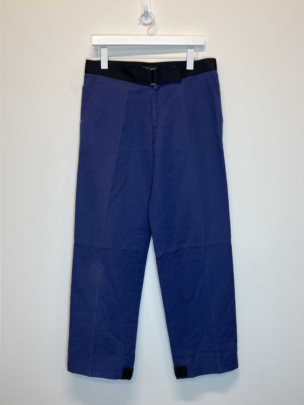 Prada Cotton Linen Belted Pants - image 1