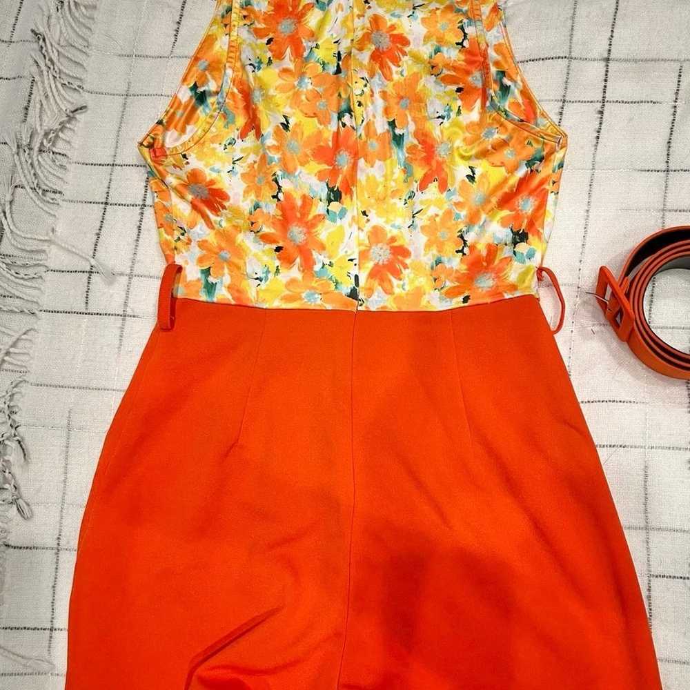 Orange Like New womens Retro vintage floral print… - image 10