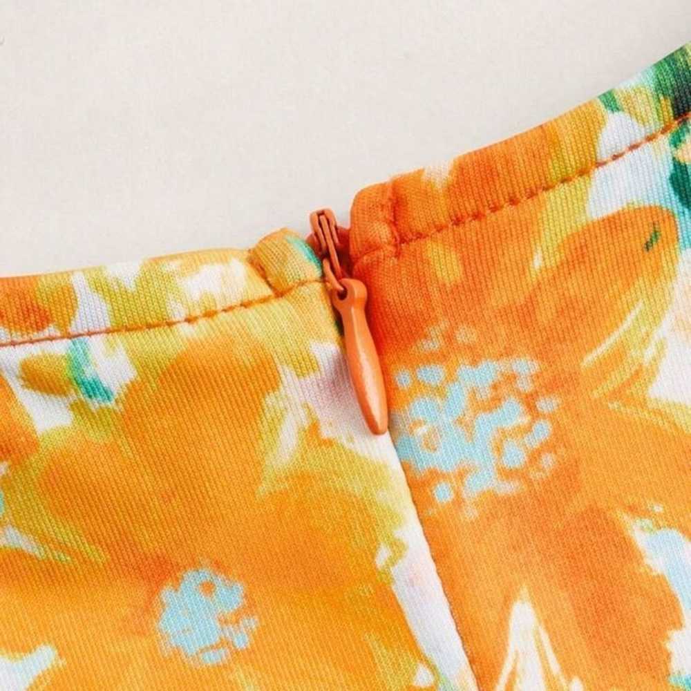 Orange Like New womens Retro vintage floral print… - image 7