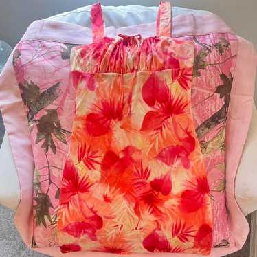 y2k vintage hawaii hibiscus flower print sundress
