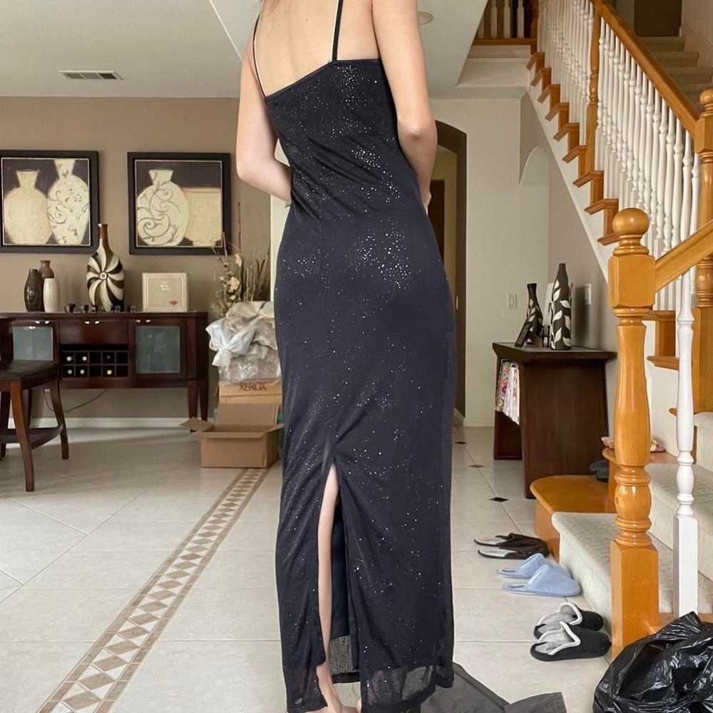 vintage y2k black sparkly evening gown - image 4