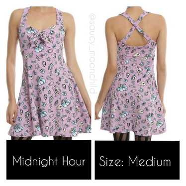 HT Midnight Hour Mini Dress Cross Back Fit Flare … - image 1