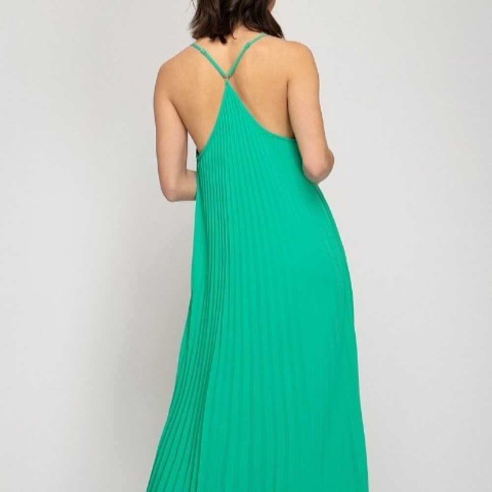 SPAGHETTI STRAP PLEATED CAMI MAXI DRESS - image 2