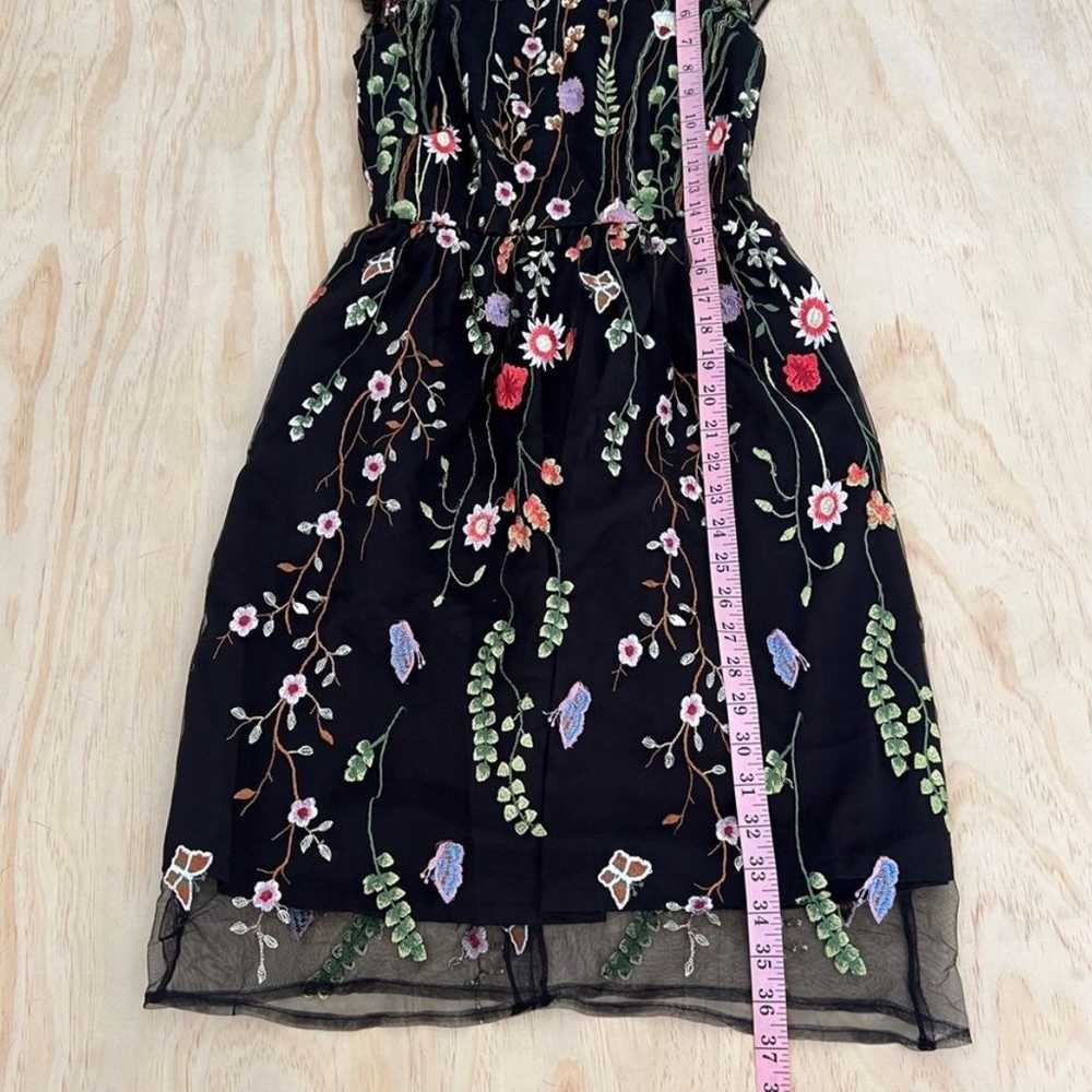 embroidered black floral dress - image 5