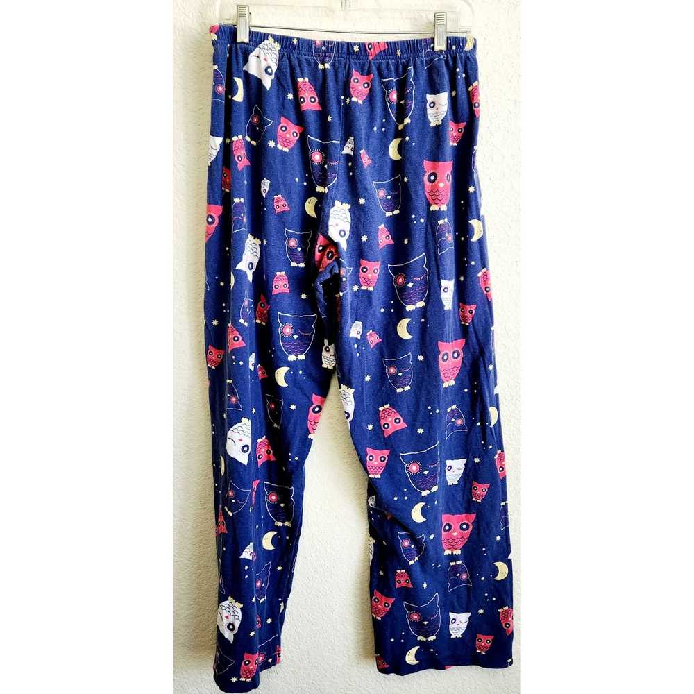 Other Pajama Gram Blue Owl Print PJ Bottoms Mediu… - image 2