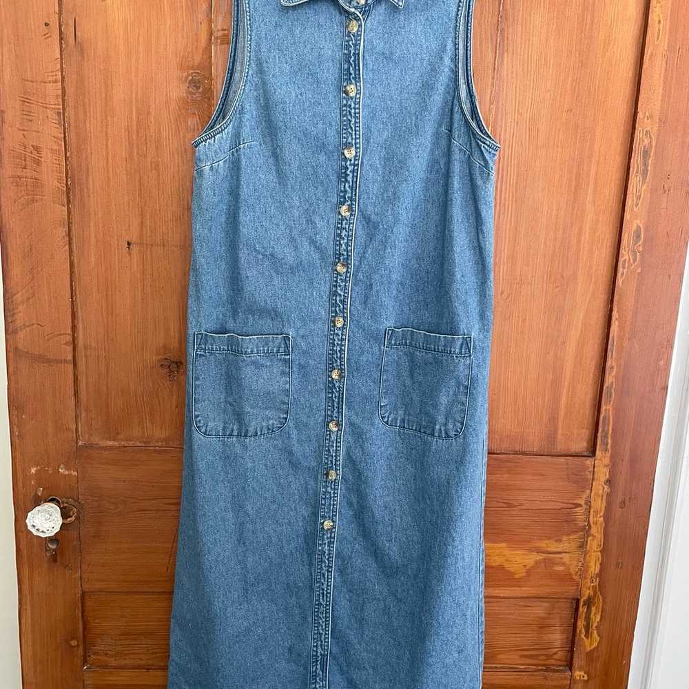 Vintage TY Original Wear Blue Denim Dress 12 - image 1