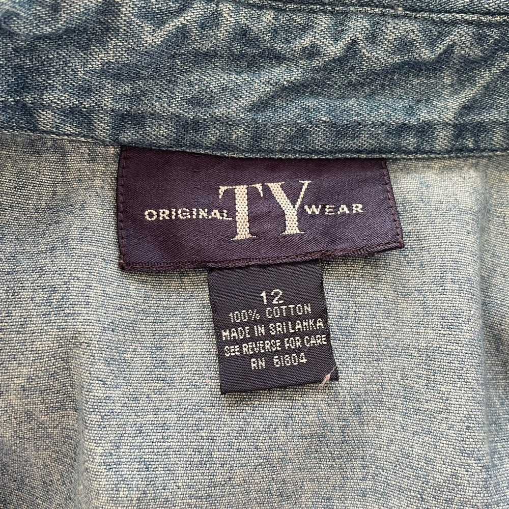 Vintage TY Original Wear Blue Denim Dress 12 - image 4