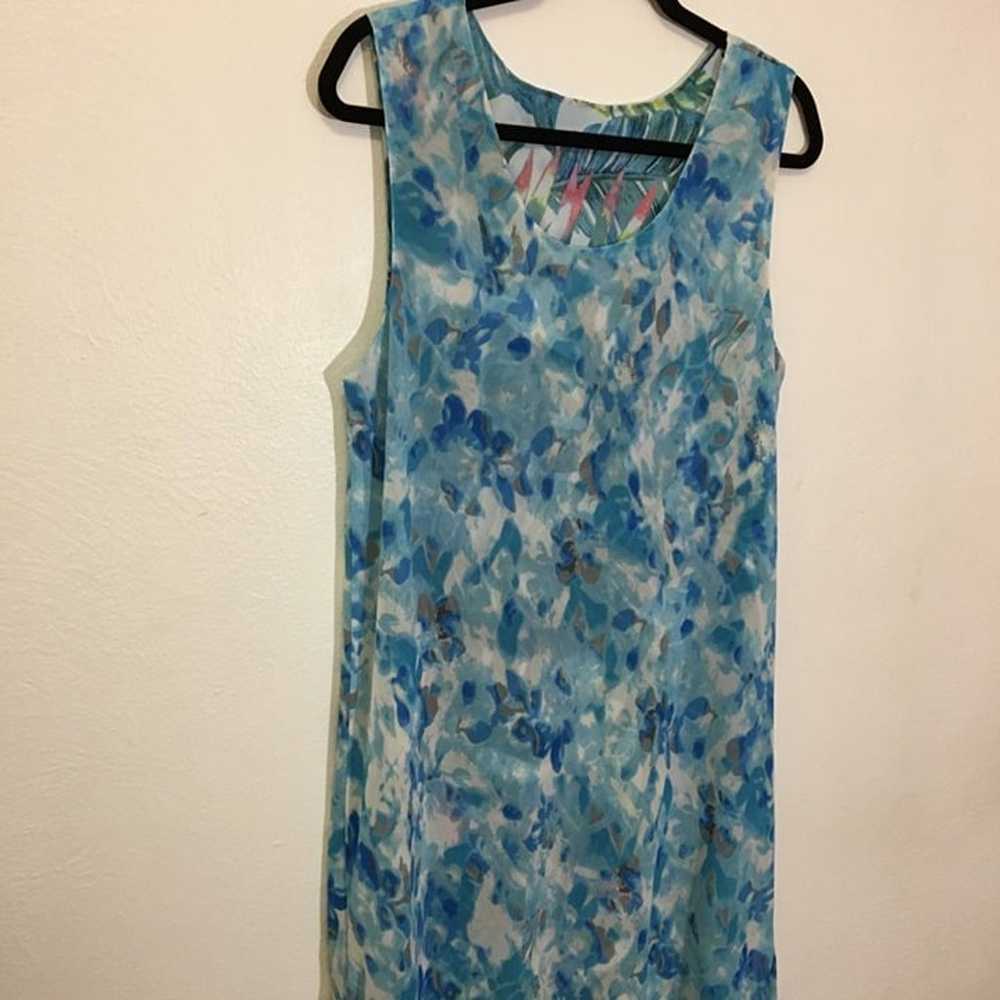 Vintage 90's REVERSIBLE Floral Maxi Long Line Dre… - image 10