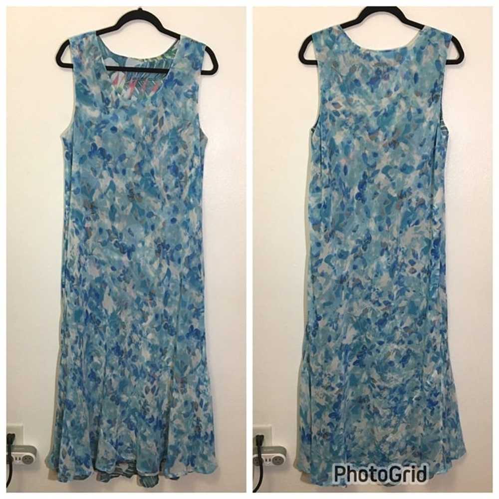 Vintage 90's REVERSIBLE Floral Maxi Long Line Dre… - image 2