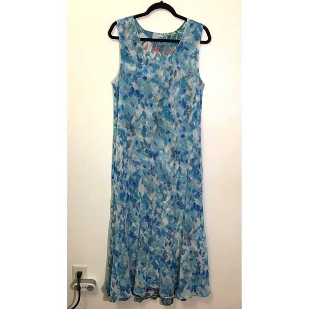 Vintage 90's REVERSIBLE Floral Maxi Long Line Dre… - image 8