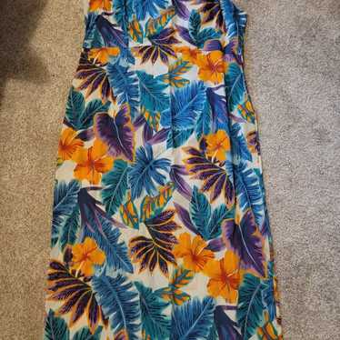 Vintage Hawaiian Aloha Maxi Dress XL - image 1