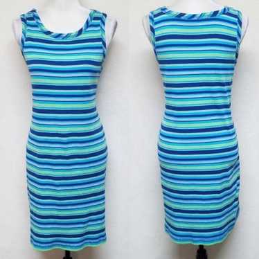 VINTAGE Carolina Colours Striped Ribbed Tank Dress