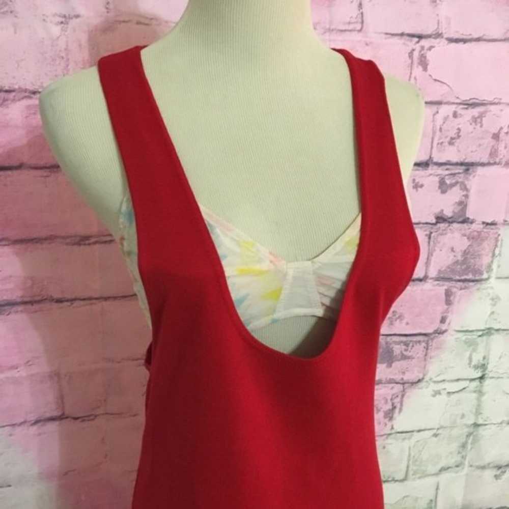 Vintage Express Tricot red knit tank dress sz XS - image 3