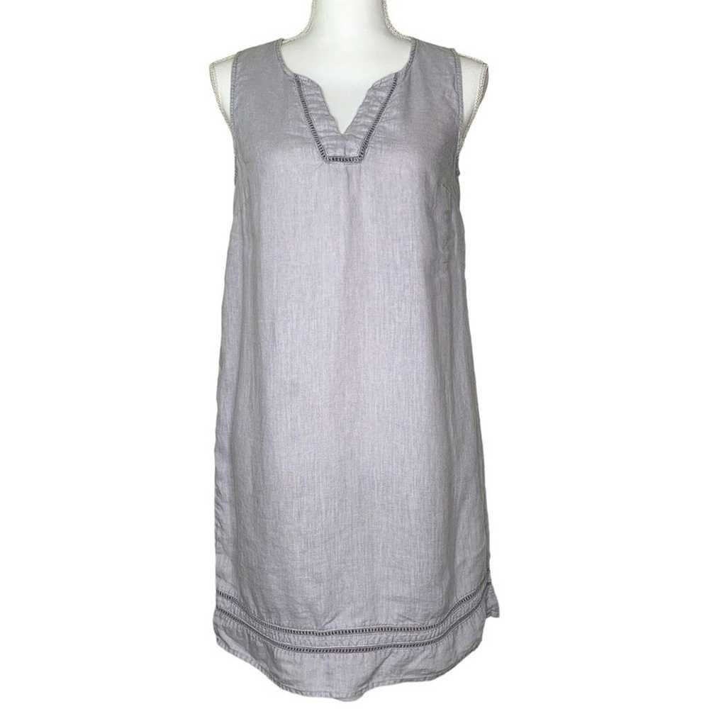 Sigrid Olsen 100% Linen Vintage Look V Neck Sleev… - image 1