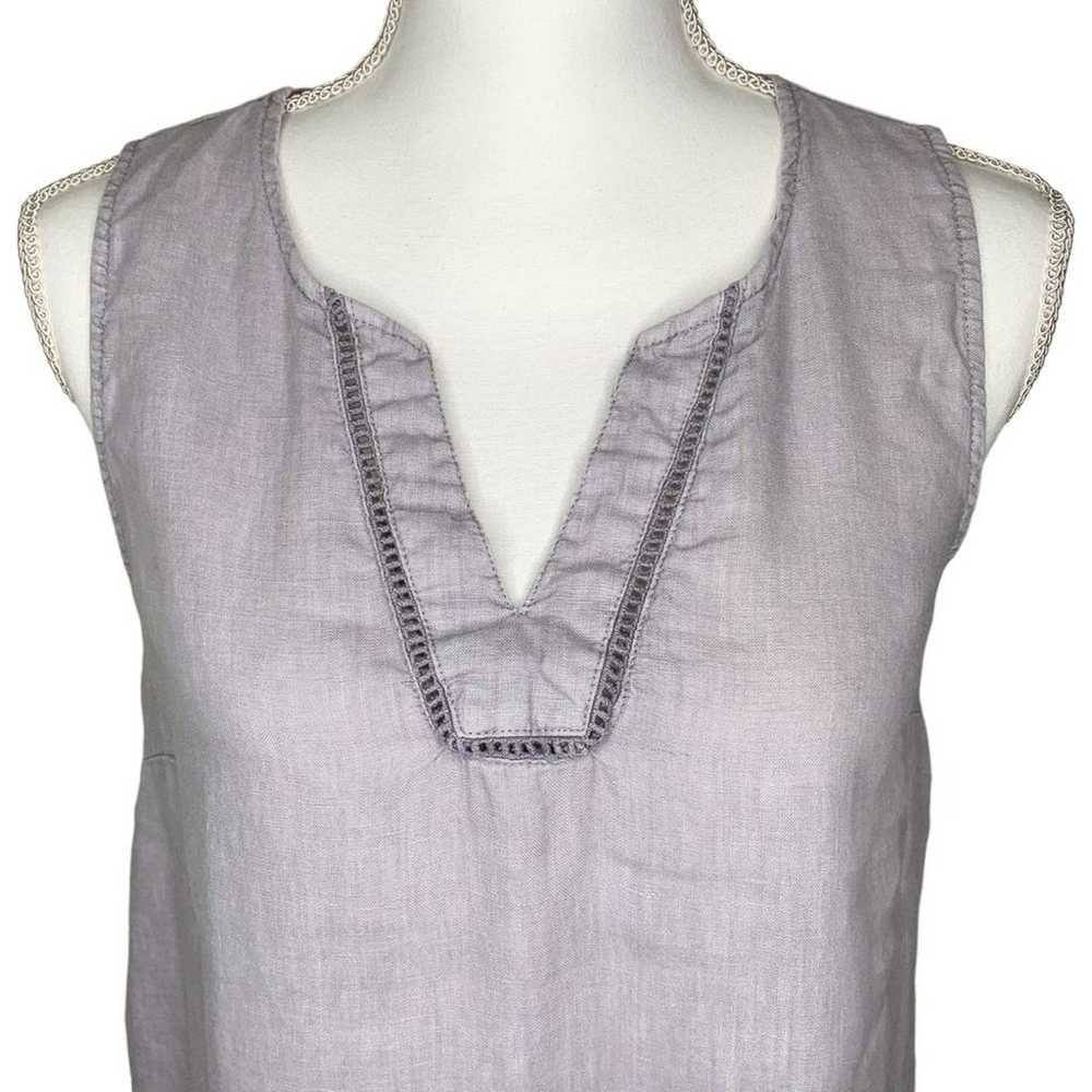 Sigrid Olsen 100% Linen Vintage Look V Neck Sleev… - image 5