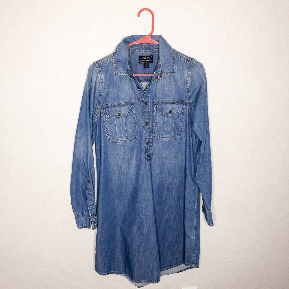 Lucky Brand Denim Popover Shirt Dress XS - image 3