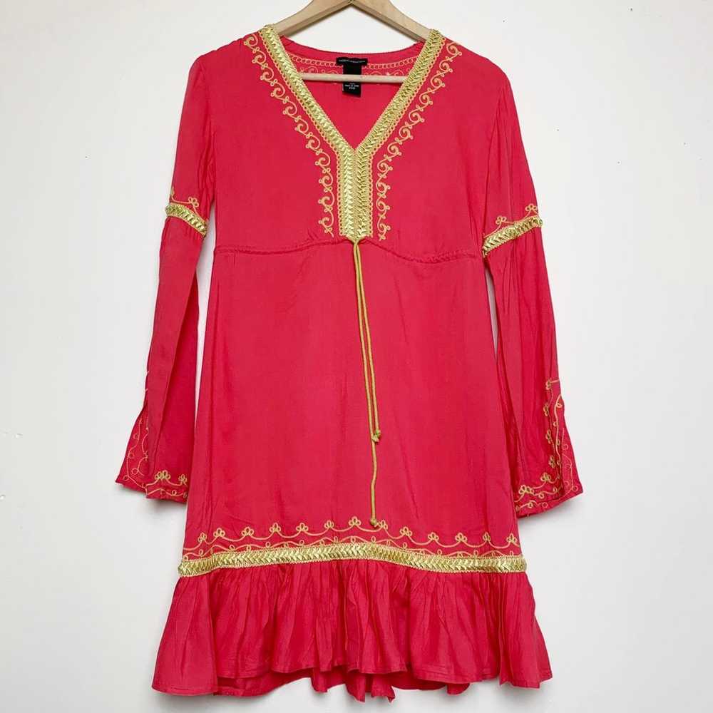 Vintage 90’s Coral Embroidered Mini Dres - image 1