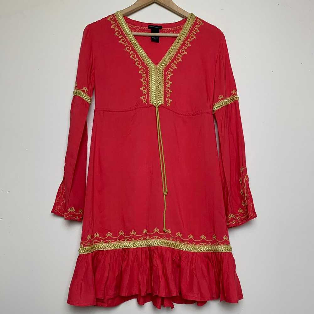 Vintage 90’s Coral Embroidered Mini Dres - image 6