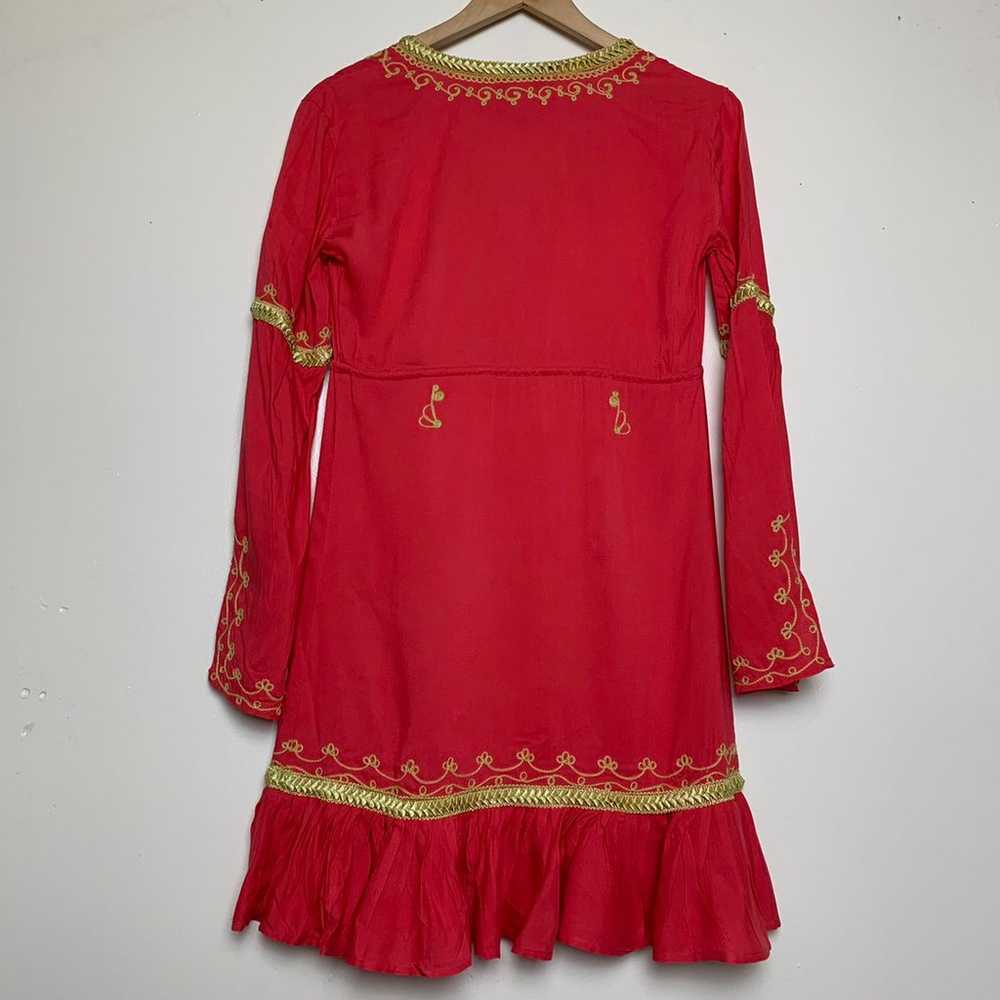 Vintage 90’s Coral Embroidered Mini Dres - image 7