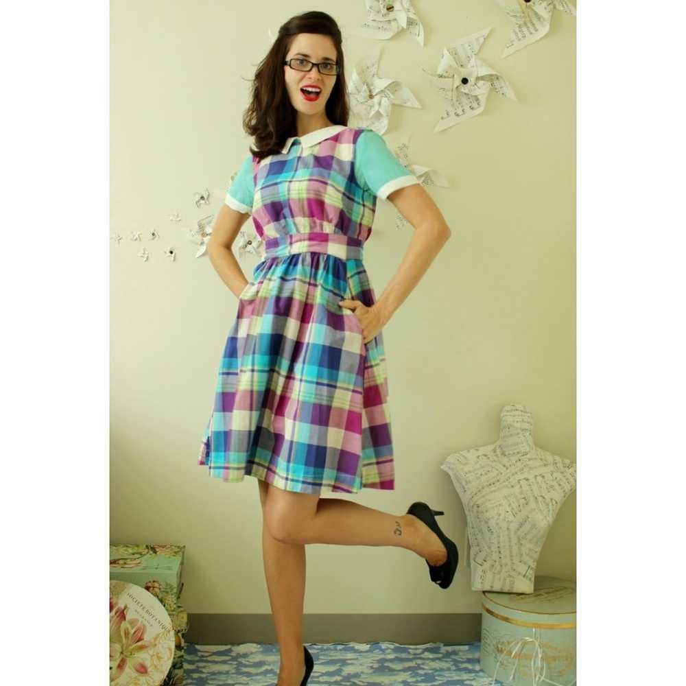 Emily And Fin Modcloth Cotton Plaid Retro Dress X… - image 1