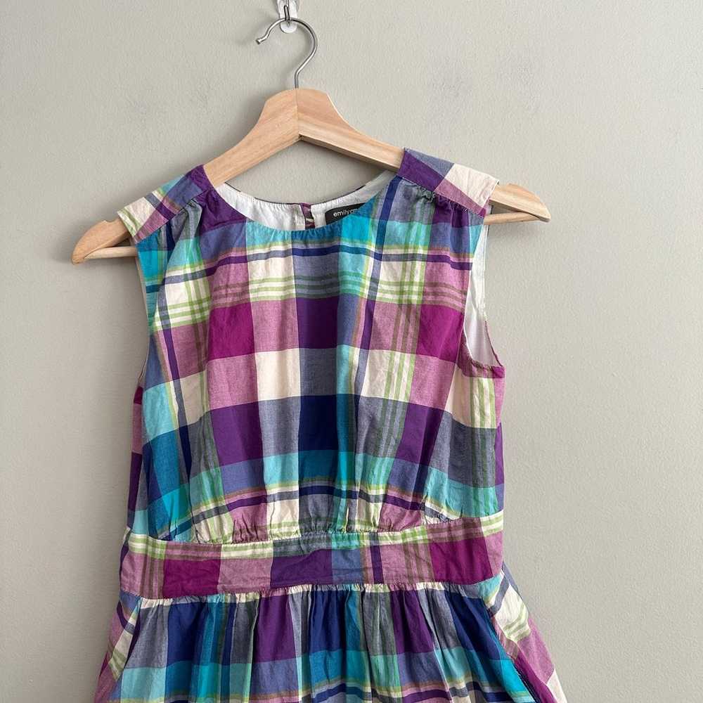 Emily And Fin Modcloth Cotton Plaid Retro Dress X… - image 5