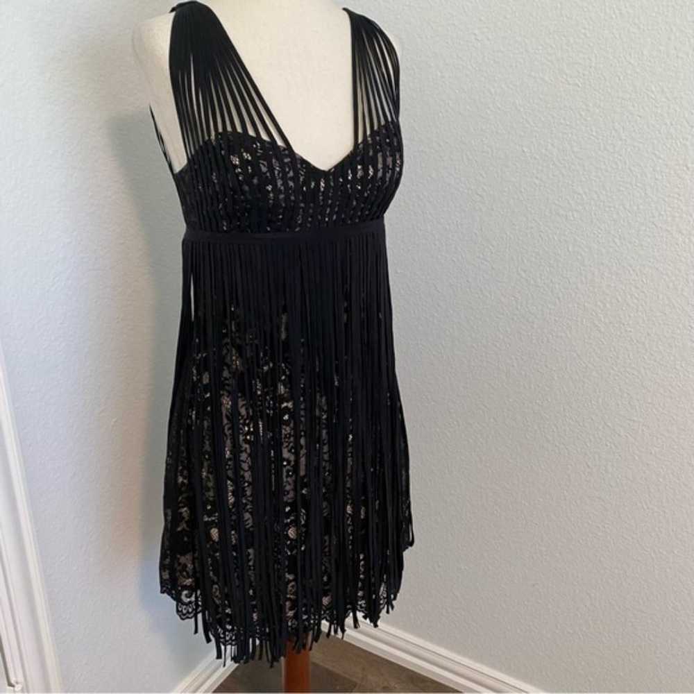 BCBG Maxazria LBD Mini Party Dress Silk Straps Ov… - image 1