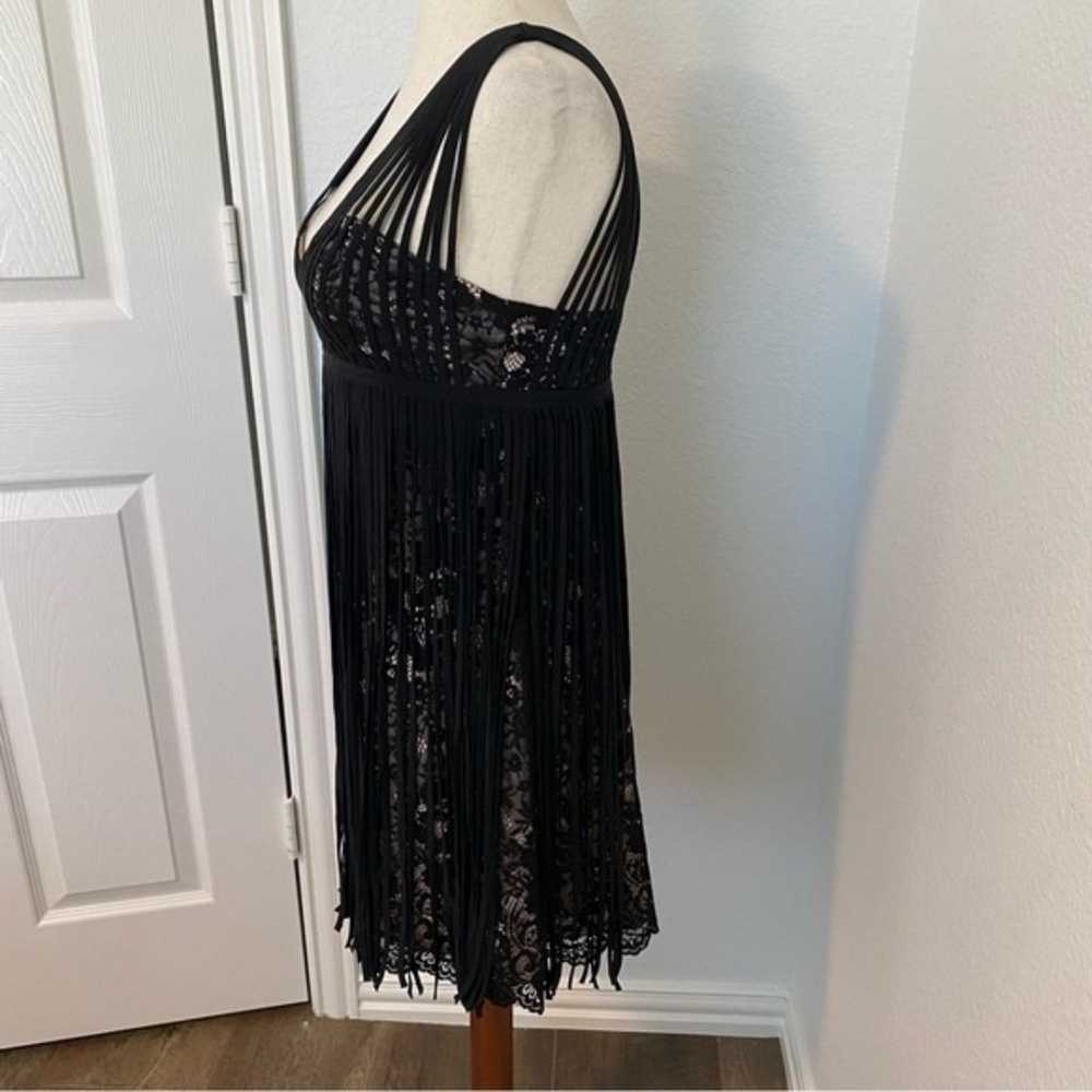 BCBG Maxazria LBD Mini Party Dress Silk Straps Ov… - image 4