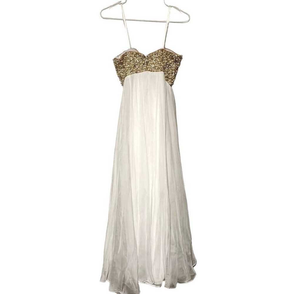 La Femme 20061 Beaded White Long Gown 2 - image 3